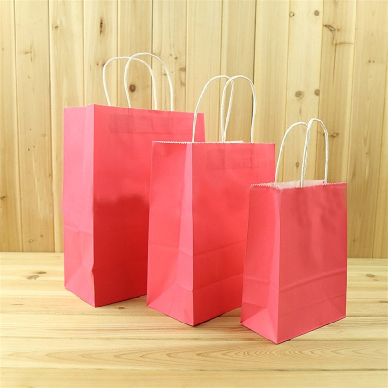 Recyclable Party Bags Craft Paper Gift Bag with Handles Shopping